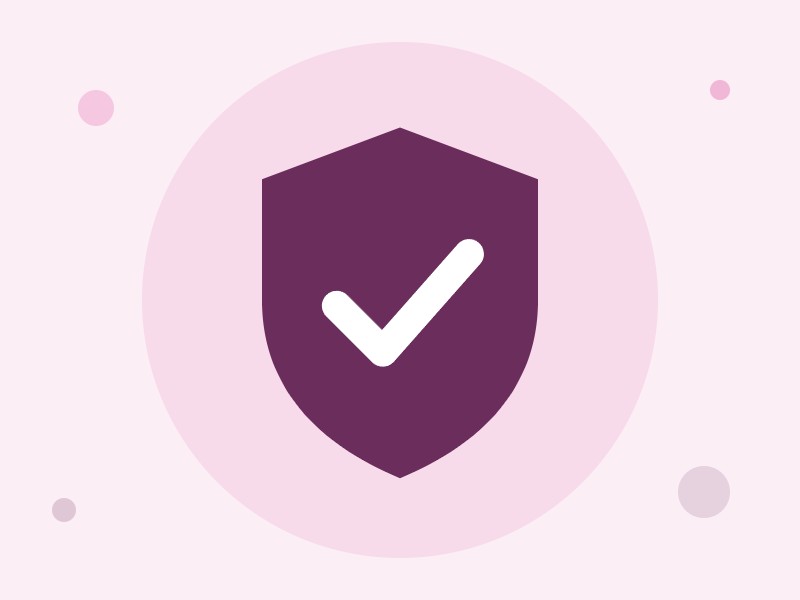 Illustratie van een schild met vinkje: definitieve anticonceptie